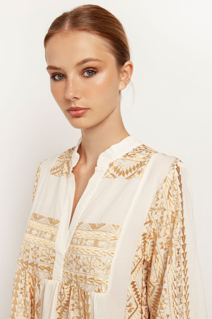 Kassandra Mini Dress - Gold - Ekfrasi Boutique