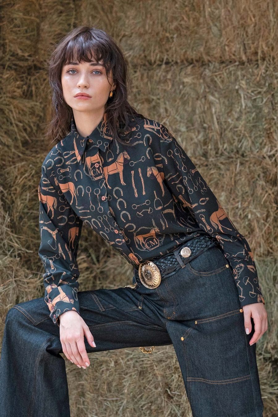 Horse Print Shirt | Black